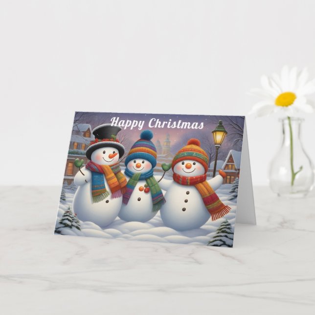 Snowmen Happy Galore Karte (Kleine Pflanze)