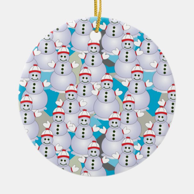 Snowmen Keramik Ornament (Vorne)