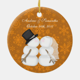 Snowmen küssen Verheiratet Unsere ersten Weihnacht Keramik Ornament