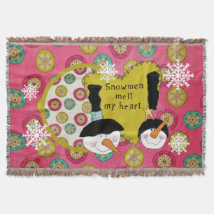 Snowmen Melt mein Herz Holiday Throw Decke