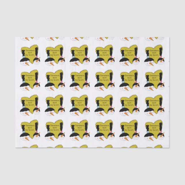 Snowmen Melt My Heart Holiday Tissue Seidenpapier (Vorderseite)