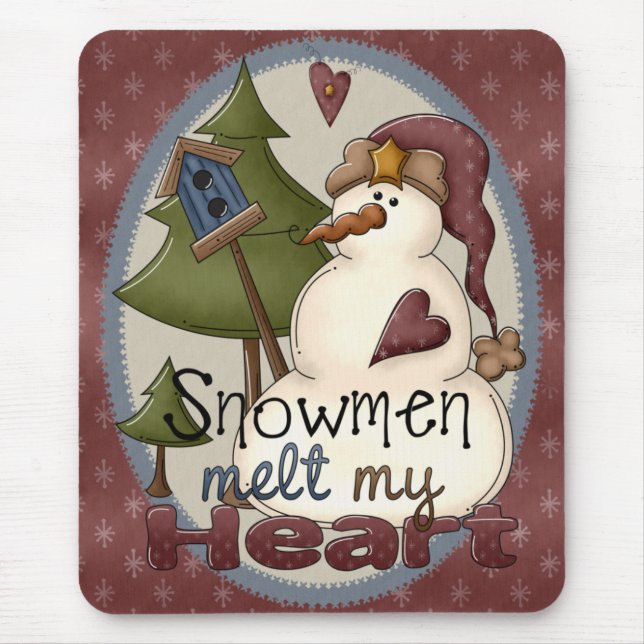 Snowmen Melt My Heart Mousepad (Vorne)
