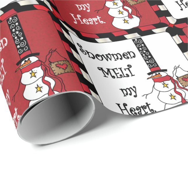 Snowmen Melt your Heart | Weihnachten Geschenkpapier (Rolleneckpunkt)