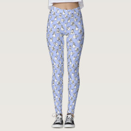 Snowmen Niedlich Pastel Blue Gemustert Leggings