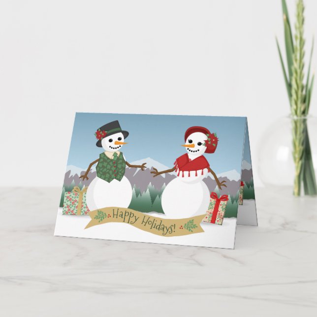 Snowmen Paper Puppenkarte Karte (Vorderseite)