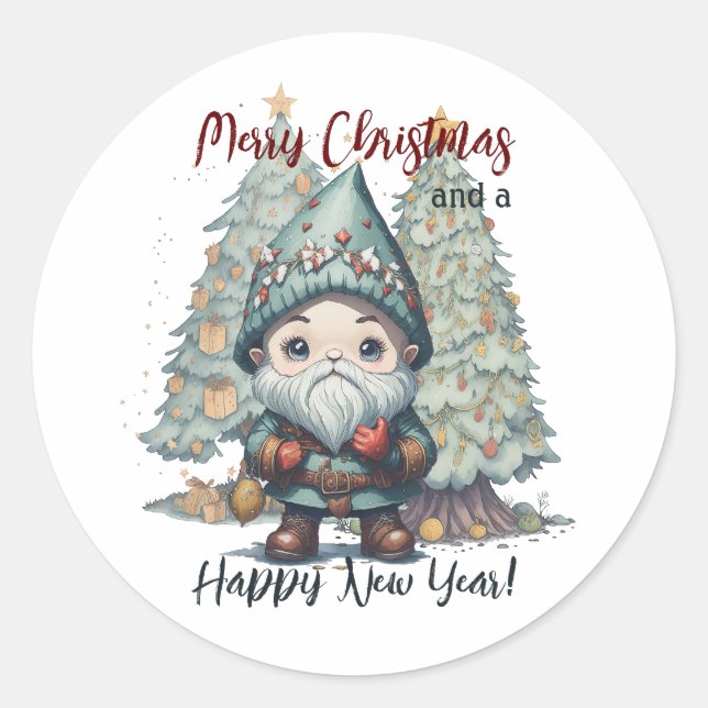 Snowmen Party 2 Runder Aufkleber (Vorderseite)