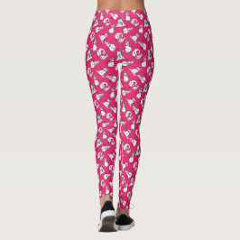 Snowmen Pattern Pink Weihnachten Leggings