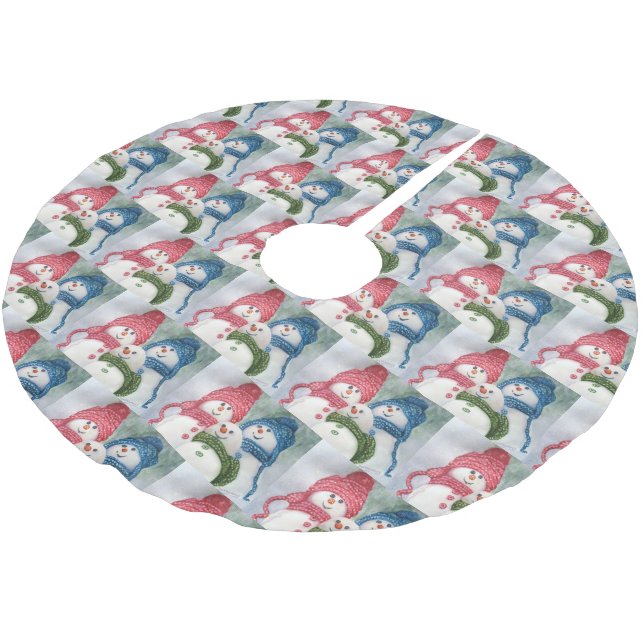 SNOWMEN POLYESTER WEIHNACHTSBAUMDECKE (Schrägansicht)