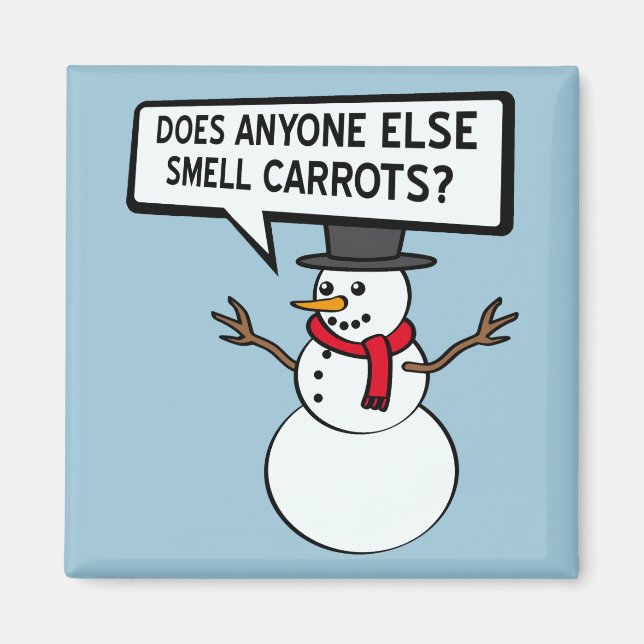 Snowmen riecht Carrots Funny Magnet (Vorne)