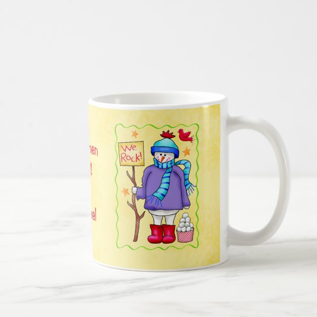 Snowmen Rule Name Personalisiert Snowman Art Kaffeetasse (Rechts)