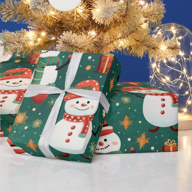 Snowmen Schneeflocken Weihnachtsschmuck Weihnachte Geschenkpapier (Feiertage)