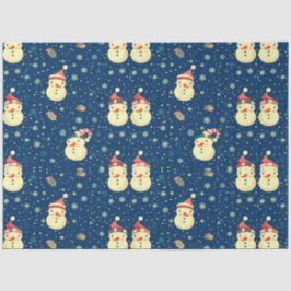Snowmen Snowflakes Grüne Weihnachten Seidenpapier
