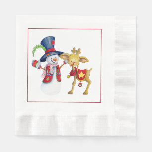Snowmen Weihnachtsbuch Napkins Serviette