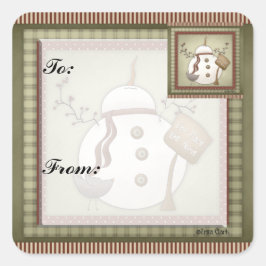 Snowmen Weihnachtsgeschenk Tag Sticker