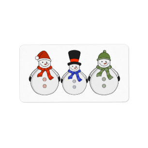 Snowmen Winter kommt Adressaufkleber