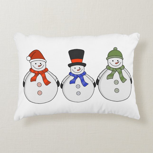 Snowmen Winter kommt Dekokissen (Vorderseite)