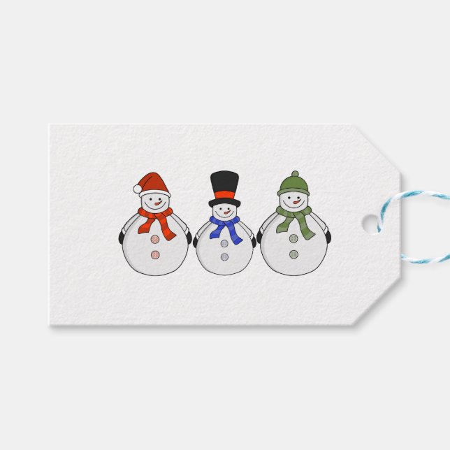 Snowmen Winter kommt Geschenkanhänger (Vorderseite (Horizontal))