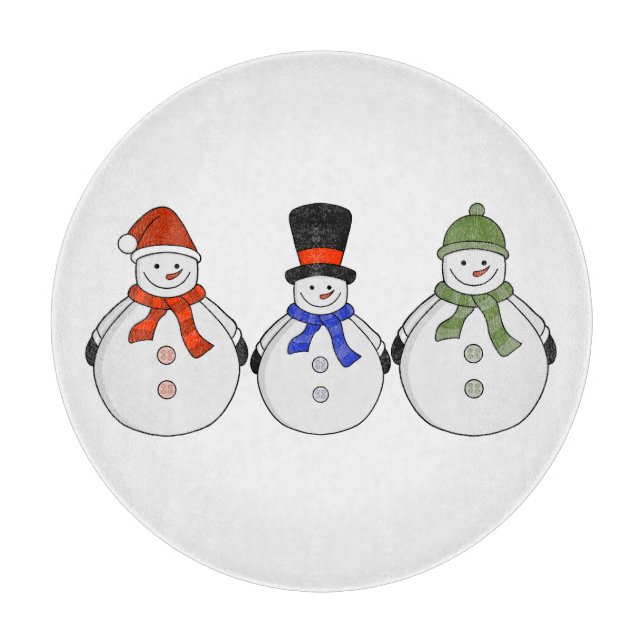 Snowmen Winter kommt Schneidebrett (Vorderseite)