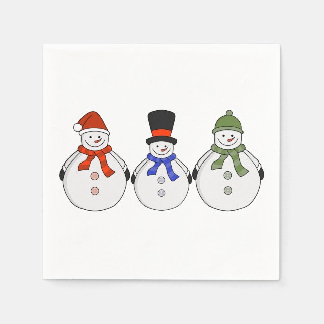 Snowmen Winter kommt Serviette (Vorderseite)