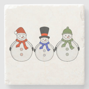 Snowmen Winter kommt Steinuntersetzer