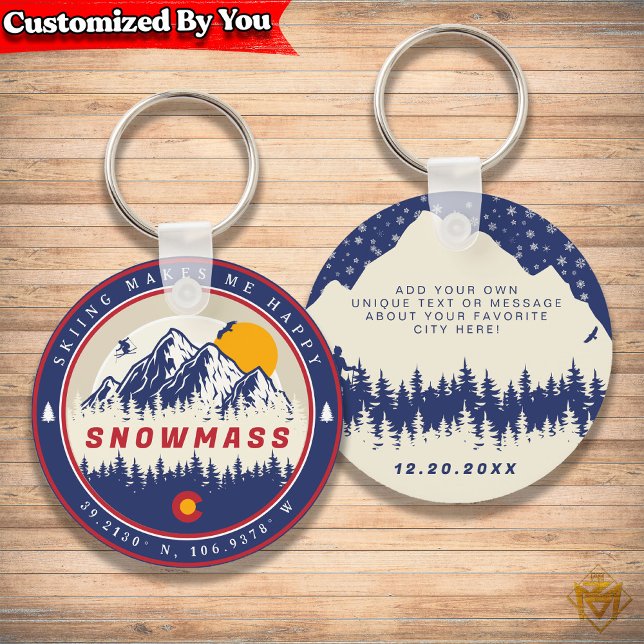 Snowmesse Colorado Flag Berg Skigebiet Souvenir Schlüsselanhänger (Von Creator hochgeladen)