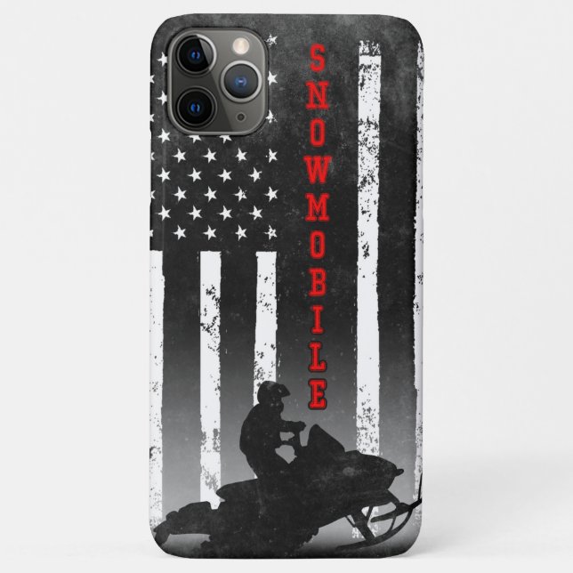SNOWMOBILE AMERIKANISCHE FLAGGE SCHWARZ  Case-Mate iPhone HÜLLE (Rückseite)