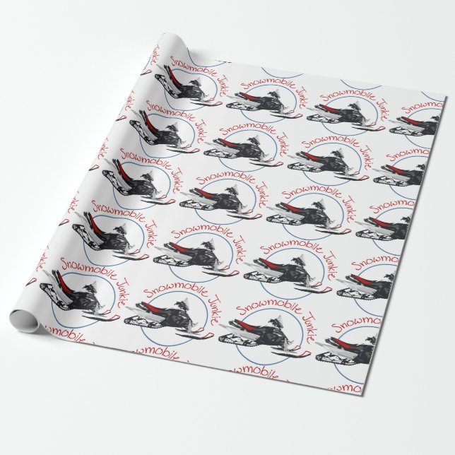 Snowmobile Junkie Geschenkpapier (Ungerollt)