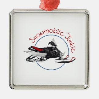 Snowmobile-Junkie Silbernes Ornament