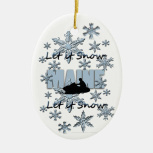 Snowmobile Let it Snow Maine Weihnachtsschmuck