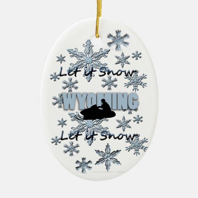 Snowmobile Let it Snow Wyoming Weihnachtsschmuck (Vorne)