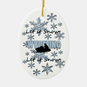 Snowmobile Let it Snow Wyomoming Weihnachtsschmuck