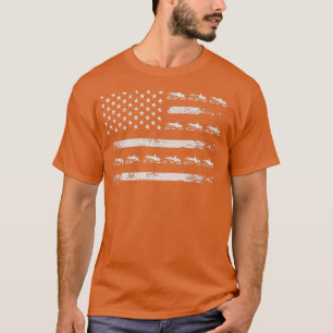 Snowmobile Schlitten Winterschnee US Flag Snowmobi T-Shirt