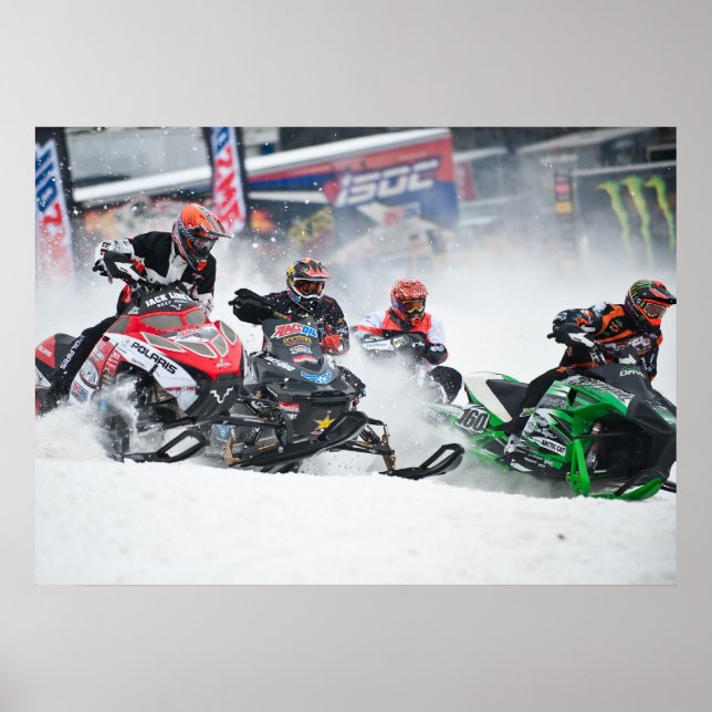 Snowmobile Snowcross Print Poster (Vorne)