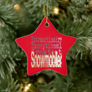Snowmobiler Extraordinator Keramik Ornament