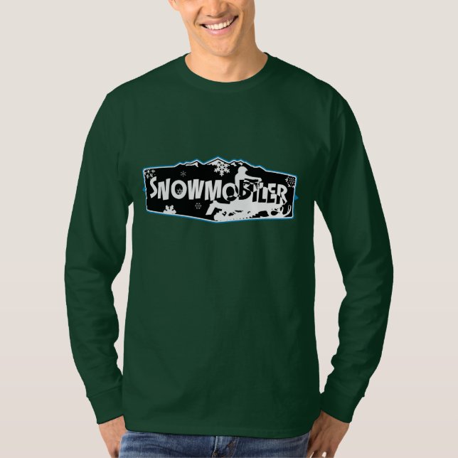 Snowmobiler Hanes langer Hülsen-Nano-T - Shirt (Vorderseite)