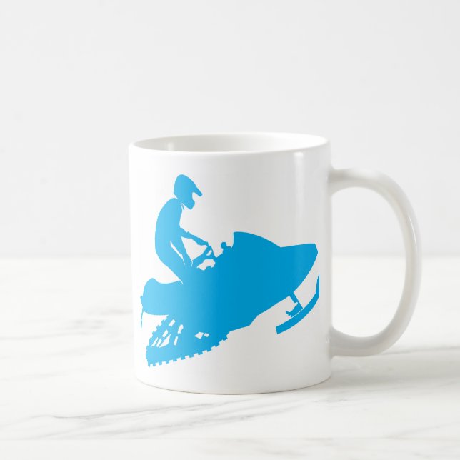 Snowmobiling Blue Sled Kaffeetasse (Rechts)