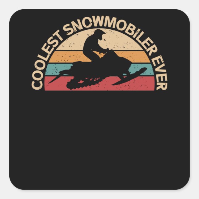 Snowmobiling Coolest Snowmobiler Quadratischer Aufkleber (Vorderseite)