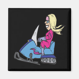 Snowmobiling Frauen Magnet