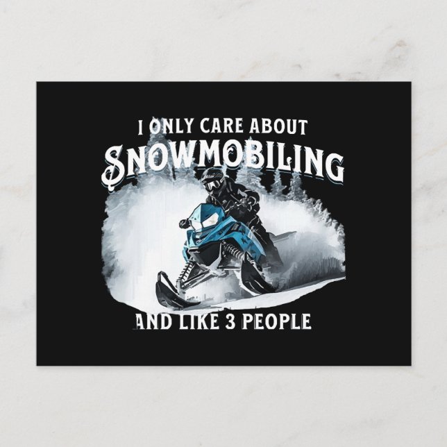 Snowmobiling Funny Snowmobile Feiertagspostkarte (Vorderseite)