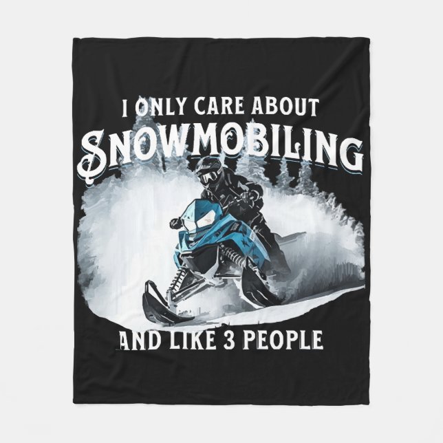 Snowmobiling Funny Snowmobile Fleecedecke (Vorderseite)