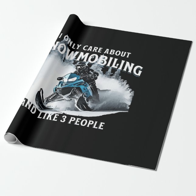 Snowmobiling Funny Snowmobile Geschenkpapier (Ungerollt)