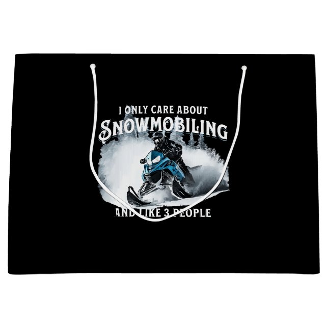Snowmobiling Funny Snowmobile Große Geschenktüte (Vorderseite)
