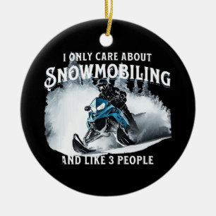Snowmobiling Funny Snowmobile Keramik Ornament