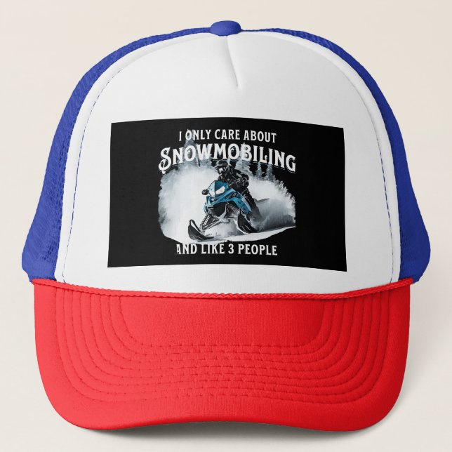 Snowmobiling Funny Snowmobile Truckerkappe (Vorderseite)