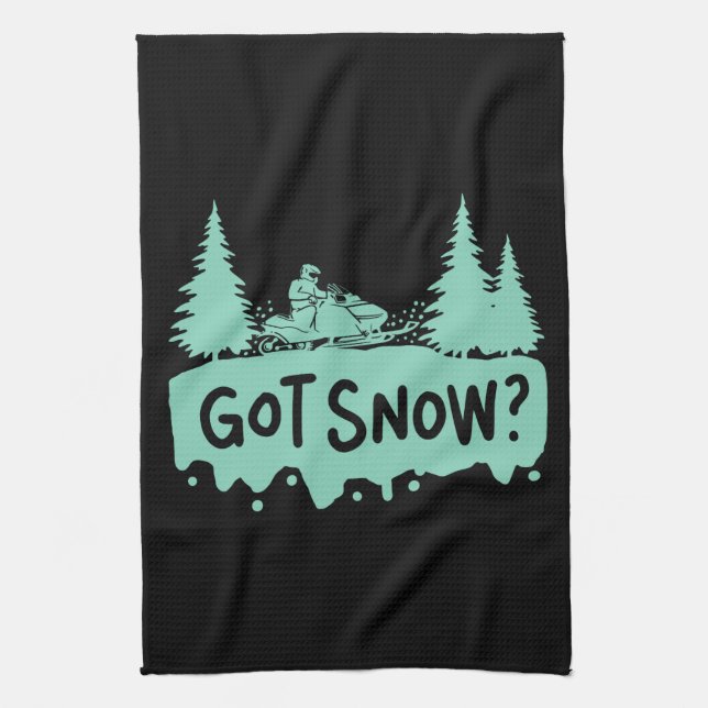 Snowmobiling - Got Snow Funny Snowmobiling Geschirrtuch (Vertikal)