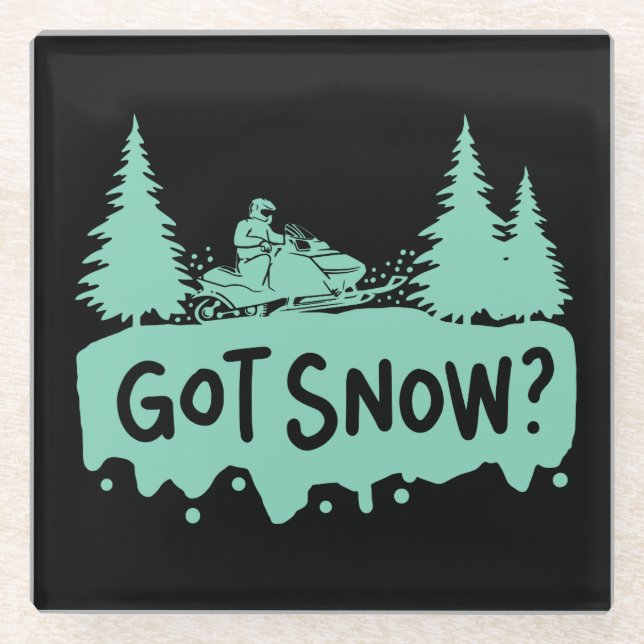 Snowmobiling - Got Snow Funny Snowmobiling Glasuntersetzer (Vorderseite)