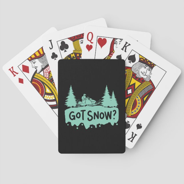 Snowmobiling - Got Snow Funny Snowmobiling Spielkarten (Rückseite)