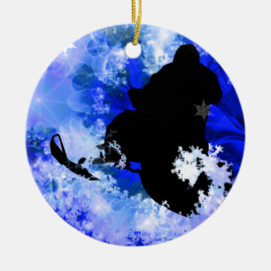 Snowmobiling in der Lawine Keramikornament