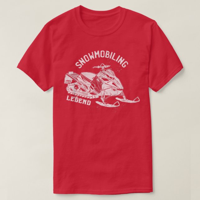 Snowmobiling Legend Snowmobile Illustration Funn T-Shirt (Design vorne)