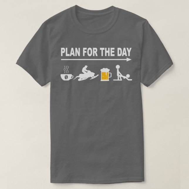 Snowmobiling Snowmobil - Skidoo Täglicher Plan  T-Shirt (Design vorne)